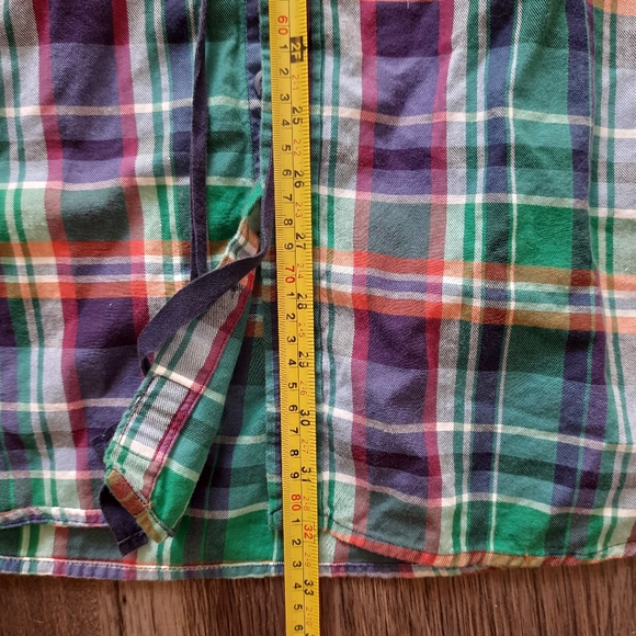 Ralph Lauren Plaid Check Kids Girls Size 16 Tie Top Blouse Stylish 100% Cotton - Picture 6 of 11